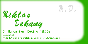 miklos dekany business card