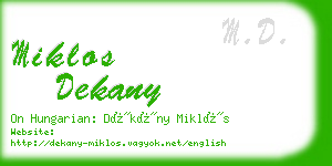 miklos dekany business card